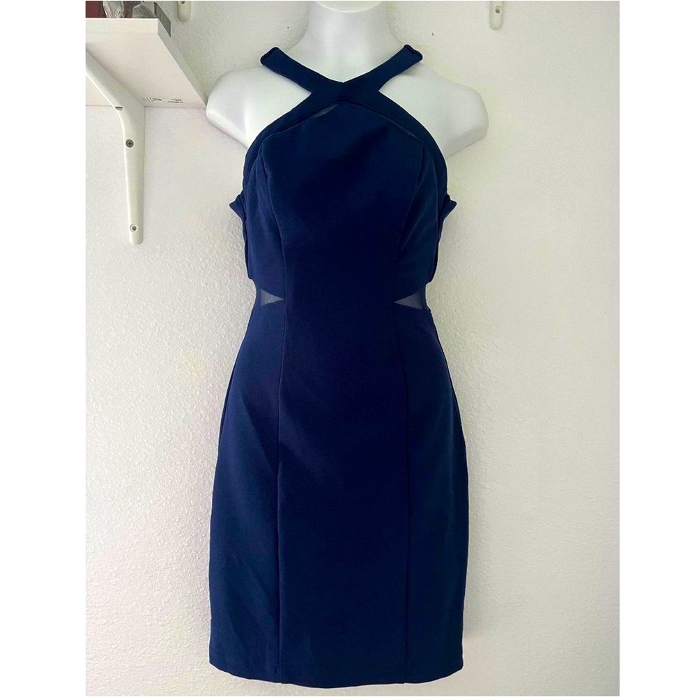 Navy Blue fitted mini dress